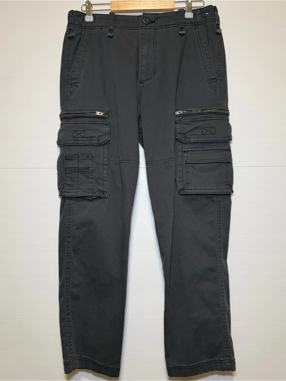 Hollister Loose Cargo Pants Men’s 32x32 Dark Gray Utility Zip Pocket Cargo Pants